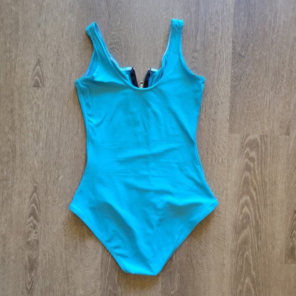 Blackmilk Blue Matte Bodysuit + Sheer Skirt Full Rave Outfit - Picture 3 of 8
